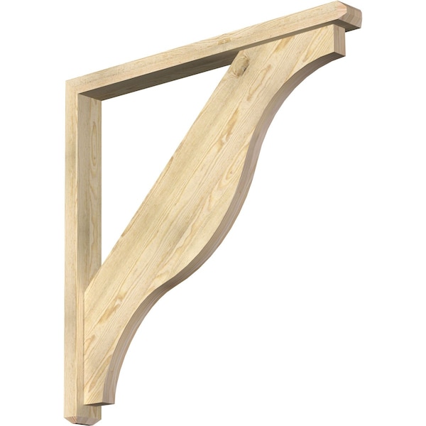 Ekena Millwork Funston Craftsman Rough Sawn Bracket w/ Offset Brace, Douglas Fir, 4"W x 40"D x 40"H BKT0402X40X40FST04RDF - main